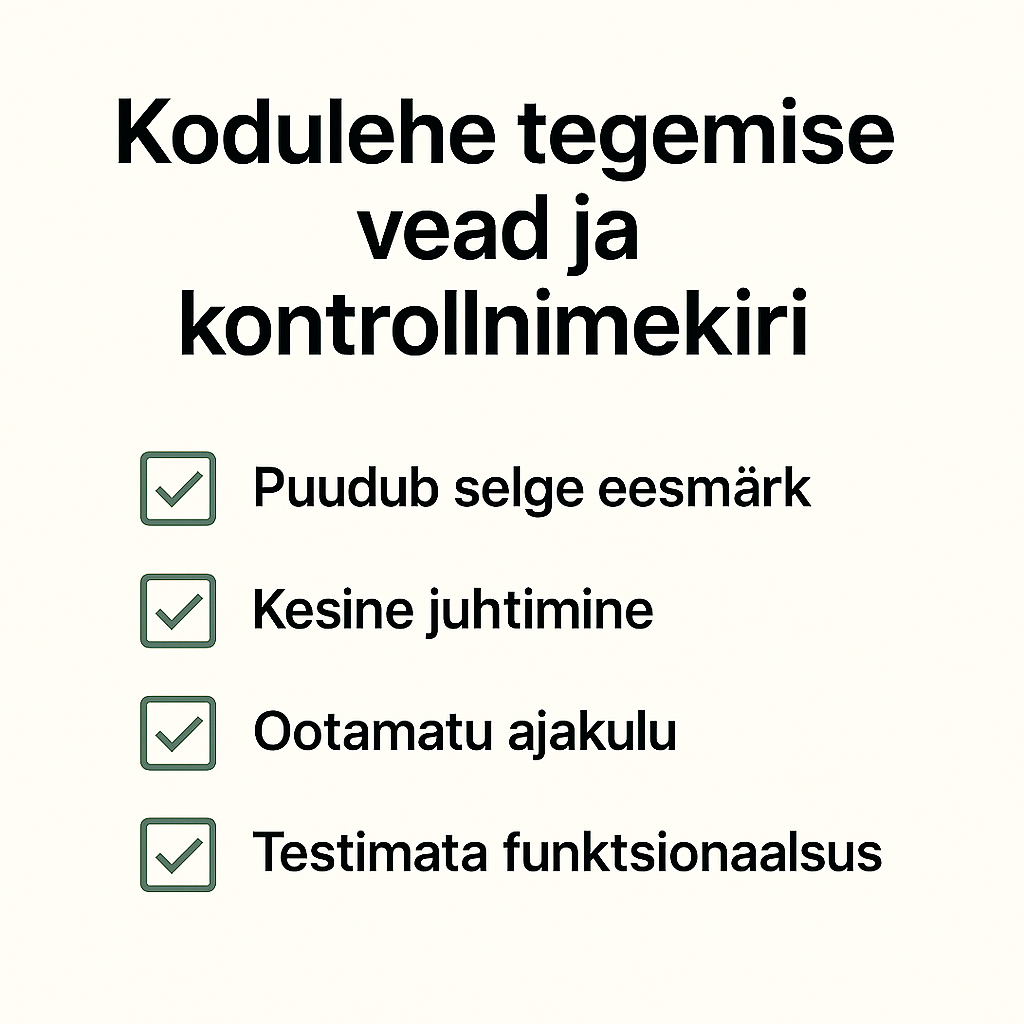 Kodulehe tegemise vead ja kontrollnimekiri