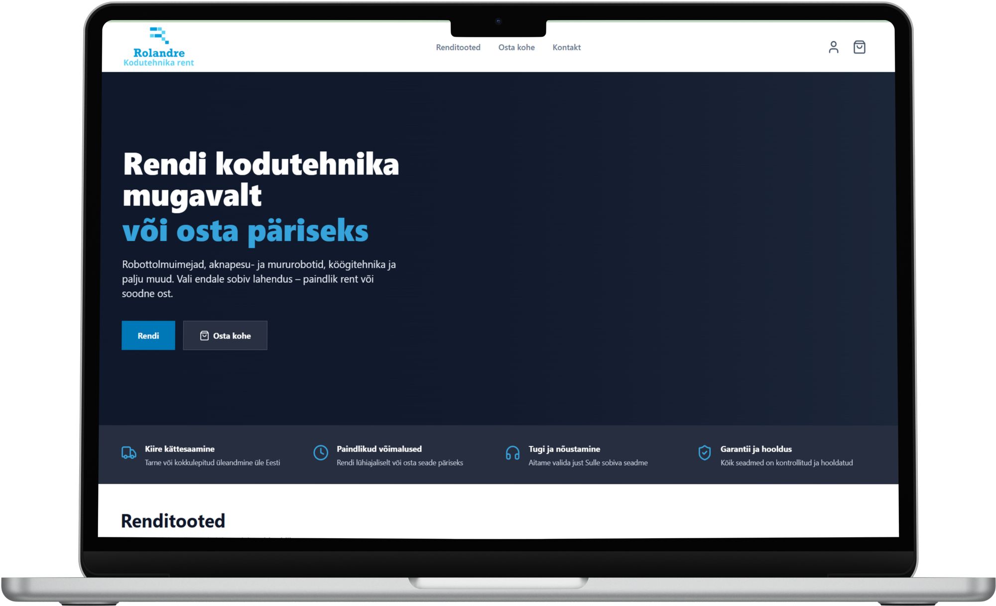Kodutehnikarent - projekti pohipilt